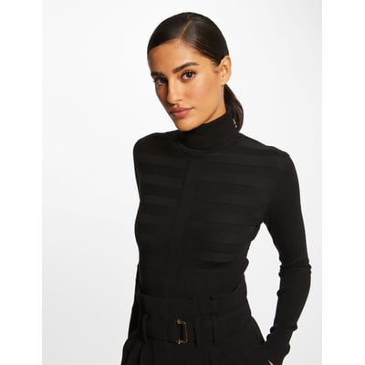 Pull fine maille, col montant MORGAN