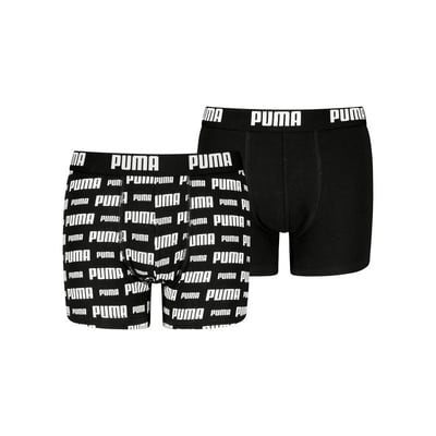 Lot de 2 boxers classiques en coton noirs imprimés nom de la marque PUMA