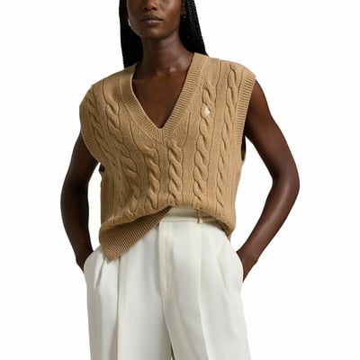 Pull sans manches col v logo poitrine POLO RALPH LAUREN