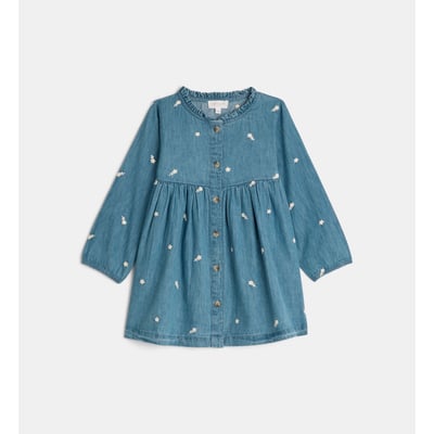 Robe denim évasée tasmine den fleurs coton CADET ROUSSELLE