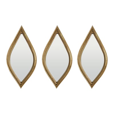 Lot de 3 miroirs losanges arrondis 12x24cm EMDE