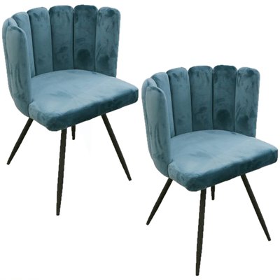 Lot de 2 Chaises design effet velours Ariel TOILINUX
