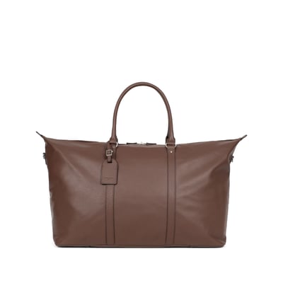 Sac De Voyage En Cuir Véritable Marron - Grand Format - Style Hold-all