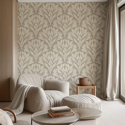 Papier peint royal et sobre avec fleurs de lys - 425x260 cm (l x h) LA TOUCHE ORIGINALE