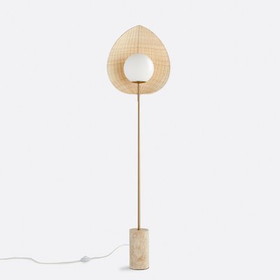 Lampadaire opaline, rotin et travertin, Javana LA REDOUTE INTERIEURS