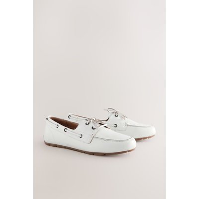 Chaussures bateau en cuir à bout rond NEXT