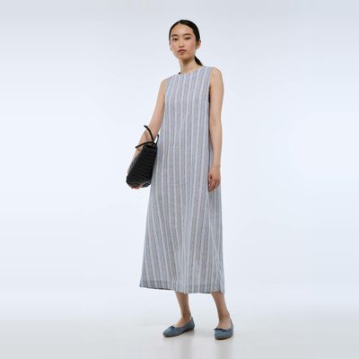 Robe sans manches rayée contenant du lin MONOPRIX