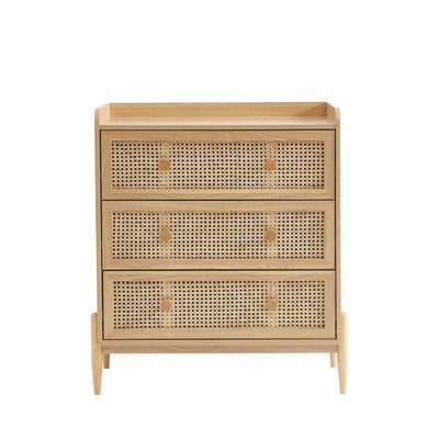 Commode enfant 3 tiroirs en bois et cannage L80cm- LILOU DRAWER