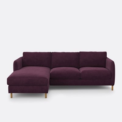 Sofá cama rinconero izquierdo de terciopelo, Loméo LA REDOUTE INTERIEURS