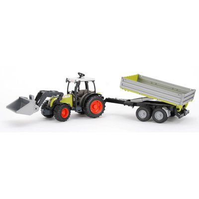 Tracteur claas avec fourche et remorque BRUDER