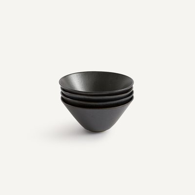 Lote de 4 platos hondos de gres esmaltado, Kanso AM.PM
