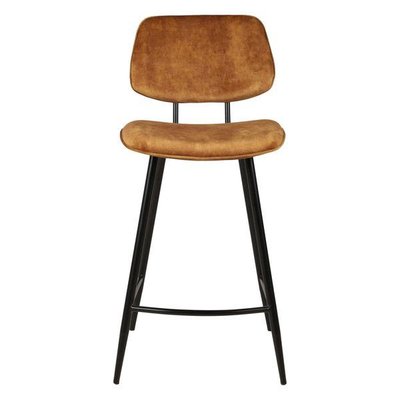 Chaise plan de travail velours vert foncé piètement métal noir h68 LIZZY ZAGO