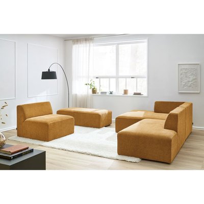 Canapé modulable 6 places en tissu texturé, MEGEVE BOBOCHIC