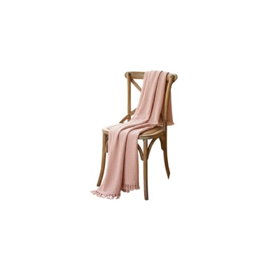 Plaid Quadruple gaze de coton Rose poudré EDEN