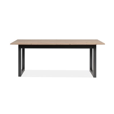 Table à manger extensible décor chêne et anthracite L200/240 cm - DENVER CALICOSY