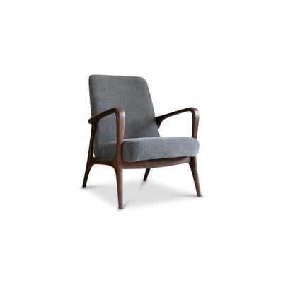 Fauteuil en frêne et velours EON PRODUIT INTERIEUR BRUT
