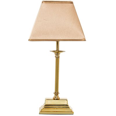 Lampe à poser classique métal doré et abat-jour beige 22x14x48cm WADIGA