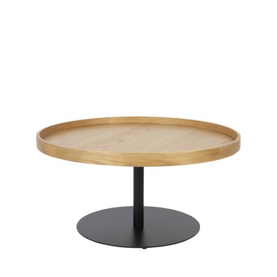 Table basse ronde en bois et métal ø70cm - YURI DRAWER
