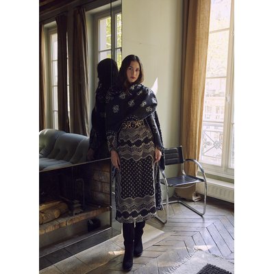 Robe longue fluide à imprimé manches longues LA FEE MARABOUTEE
