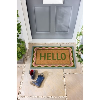 Hello Scallop Coir Doormat MY MAT