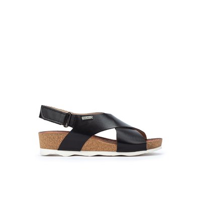 Sandales cuir à talon compensé Mahon PIKOLINOS