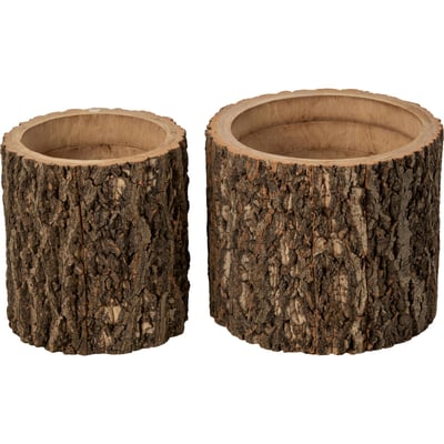 Cache-pots tronc d'arbre, Lot de 2 RECOLLECTION