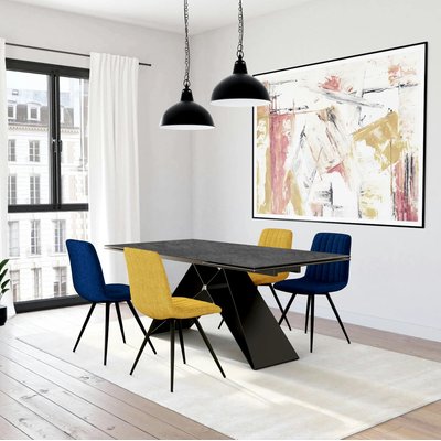 Table grise extensible en céramique 180-280 cm LOMBARDIE PIER IMPORT