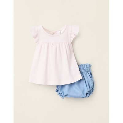 T-Shirt Rayé + Bloomer en Jean ZIPPY
