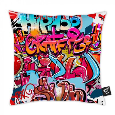 Housse de coussin 40 x 40 cm graffiti DOUCEUR D'INTÉRIEUR
