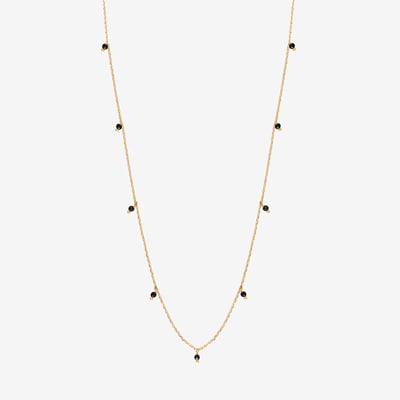 Collier doré spinelle noire long - milady CAROLINE NAJMAN