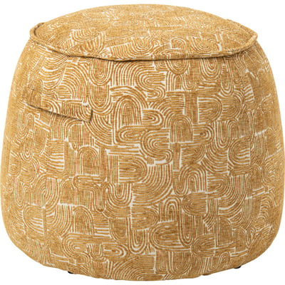 Pouf rond en tissu graphique RECOLLECTION