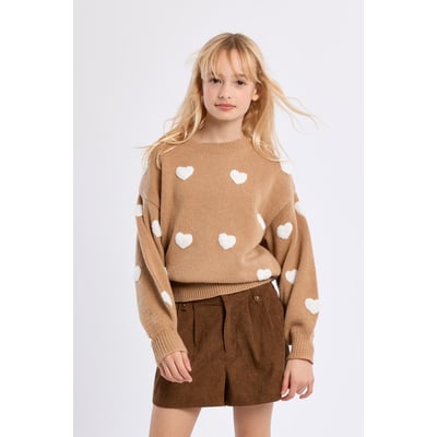 Pull en maille, motif cœur texturé MOLLY BRACKEN GIRL