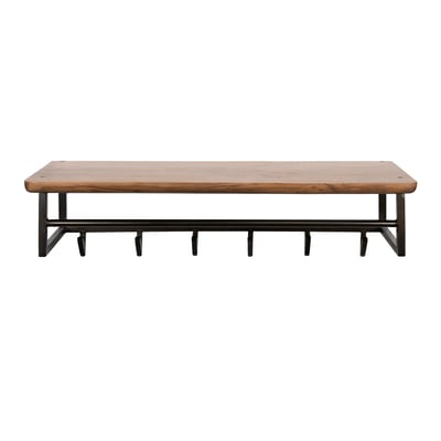 Portemanteau mural 1 étagère bois 1 tringle 6 crochets NAKO PIER IMPORT