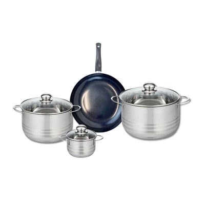 Batterie 1 poêle 24cm + 3 faitouts 12/20/24cm PRIMA BRILLANT ELO