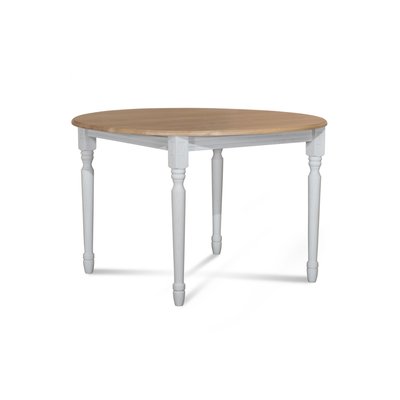 Table extensible ronde bois D115 avec 1 allonge et pieds tournés - VICTORIA HELLIN, DEPUIS 1862