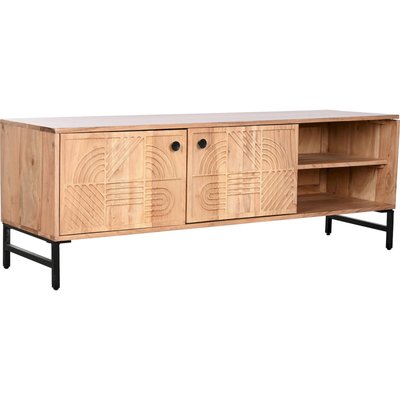 Meuble TV bois, détails métalliques, Élégance RECOLLECTION