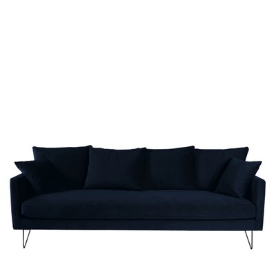Canapé convertible 4 places en velours pieds épingles noirs - VILLABON DRAWER