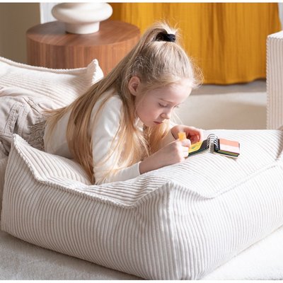 Pouf enfant carré velours côtelé OTTO WIGIWAMA