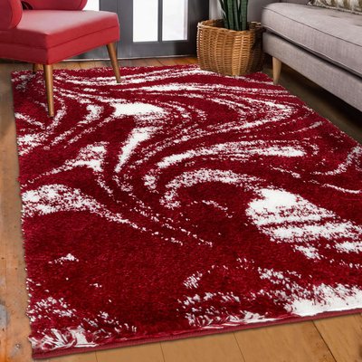 Tapis shaggy tissé motif abstrait EMBER 3 UN AMOUR DE TAPIS