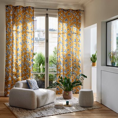 Rideau Mathyas Tamisant en Feuillage peint Vert 145x270 cm MADURA