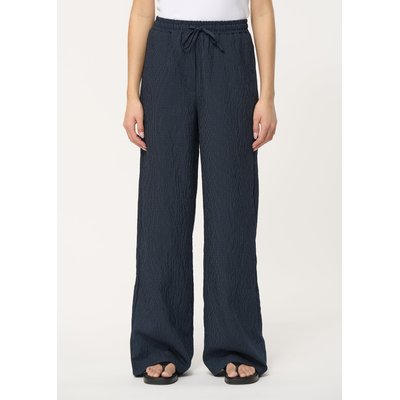 Pantalon bleu marine à fines rayures taille élastiquée HUMILITY