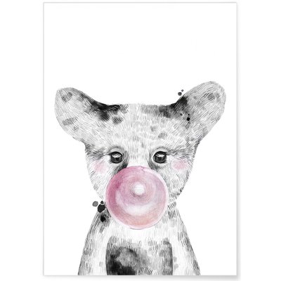 Affiche 'Bulle d'Ours Rose' L'AFFICHERIE