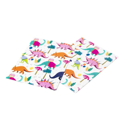 2 feuilles papier cadeau dinos OXYBUL 