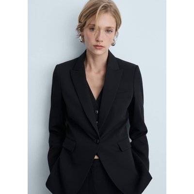 Veste noire courte cintrée femme sale