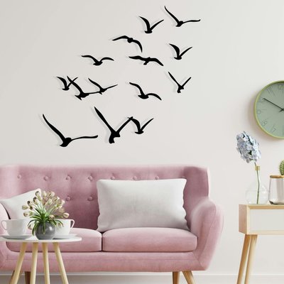 Décoration murale nature – oiseaux métal noir (lot de 11) PIER IMPORT