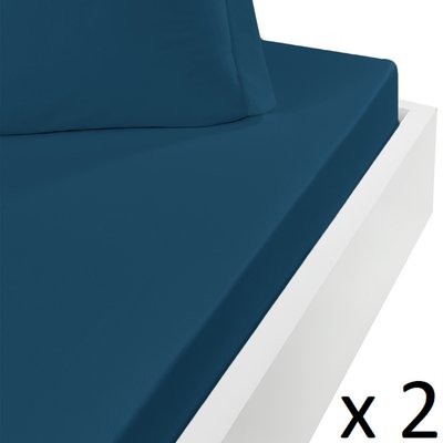 Lot de 2 draps housse flanelle coton bonnet 30 cm KLAPPEN SENSEI MAISON