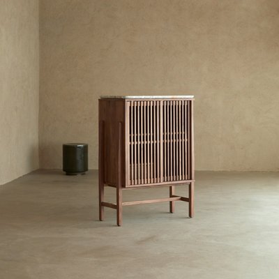 Bahut en noyer massif et terrazzo premium 80 cm ISAURE TIKAMOON