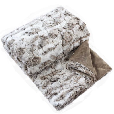 Plaid en imitation fourrure doublée polaire HOME MAISON