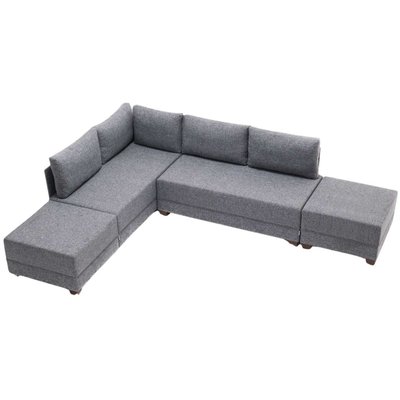 Canapé d'angle convertible en tissu gris Fly HANAH HOME