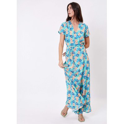 Robe portefeuille longue imprimée fluide YOLANDA LA FIANCÉE